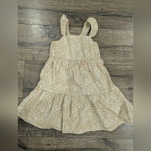 Gap 5T Ruffle Tiered Dress Neutral Cream Tan Sundress Girls
